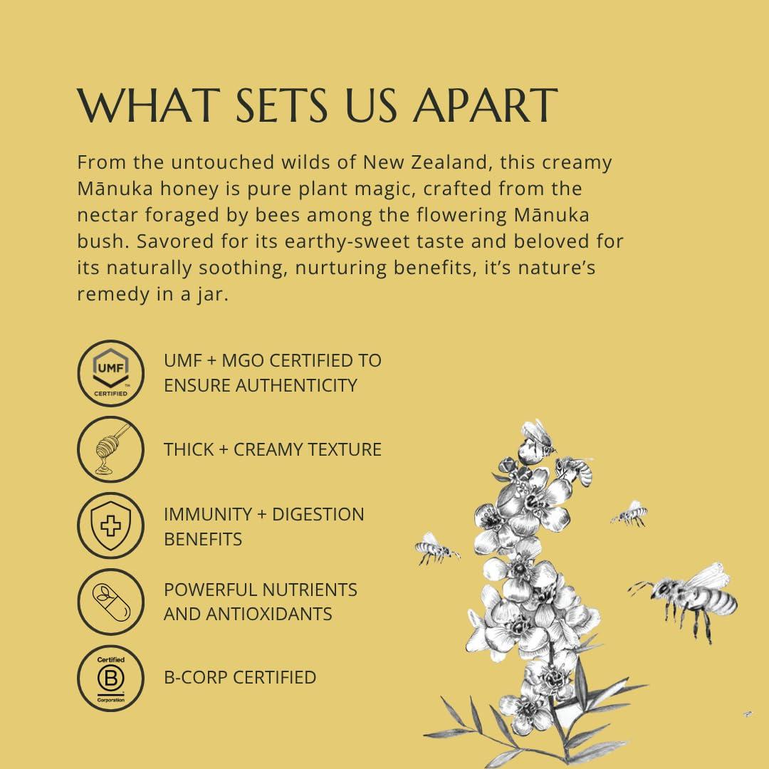 Miel de Manuka Cruda BeeNZ UMF 5+ 250g - Endulzante Natural