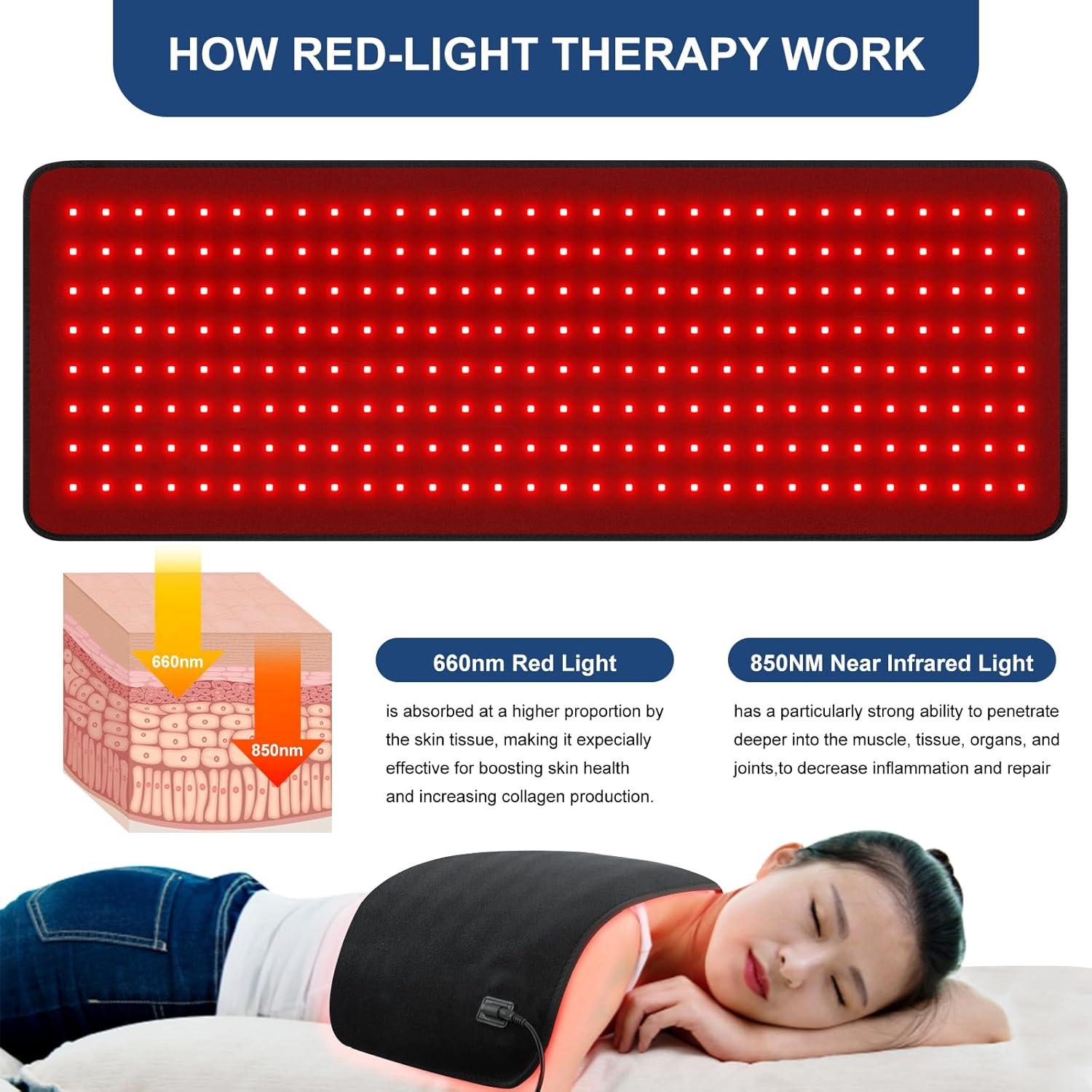 Almohadilla de Terapia de Luz Roja SZDGGZ 80x30cm Alivio Dolor