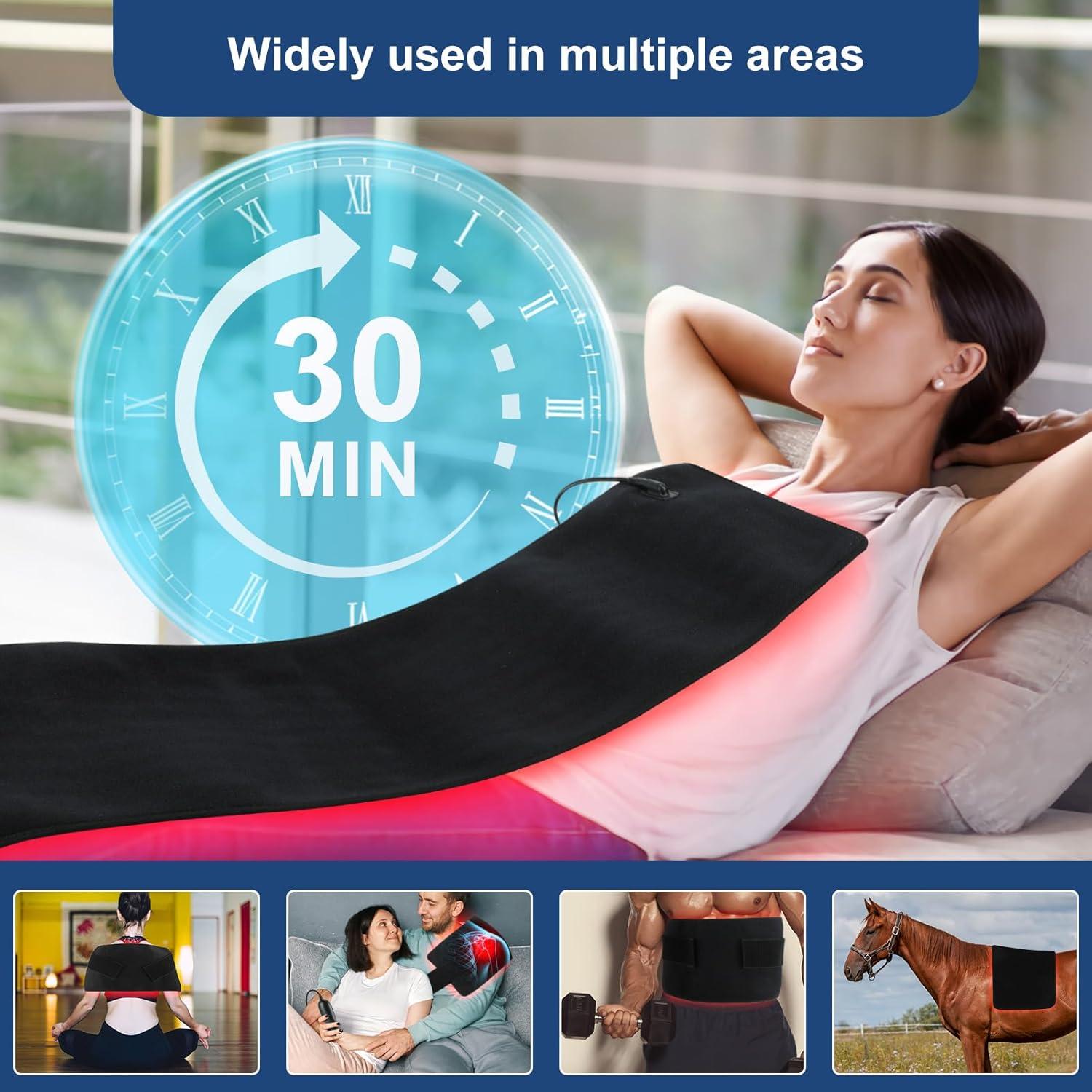 Almohadilla de Terapia de Luz Roja SZDGGZ 80x30cm Alivio Dolor