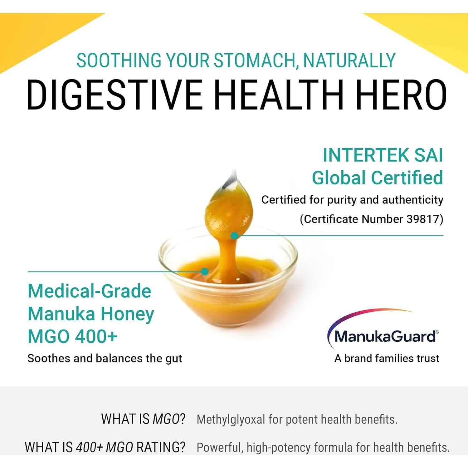 Miel de ManukaGuard MGO 400+ 248g | Miel Sanadora de Nueva Zelanda
