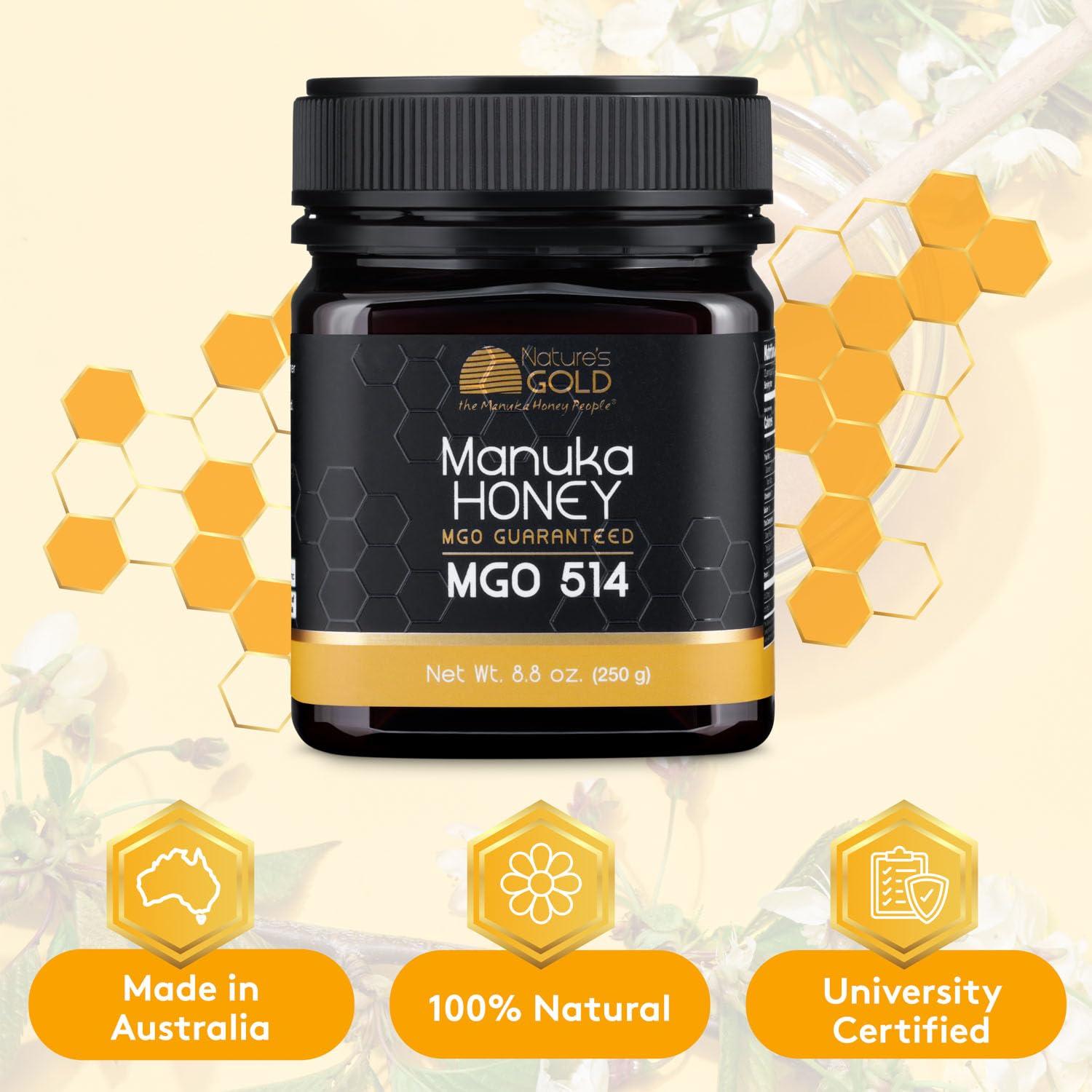 Miel Cruda de Manuka Nature's Gold MGO 514+ 249g Pura Australiana