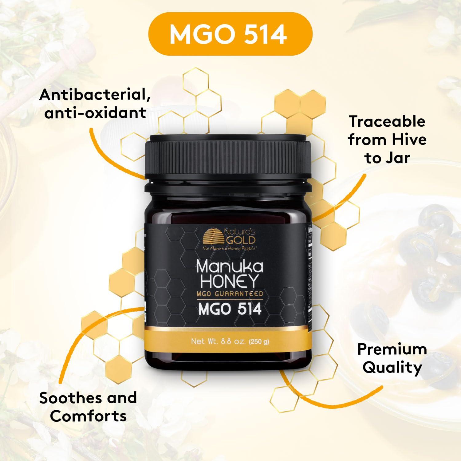 Miel Cruda de Manuka Nature's Gold MGO 514+ 249g Pura Australiana