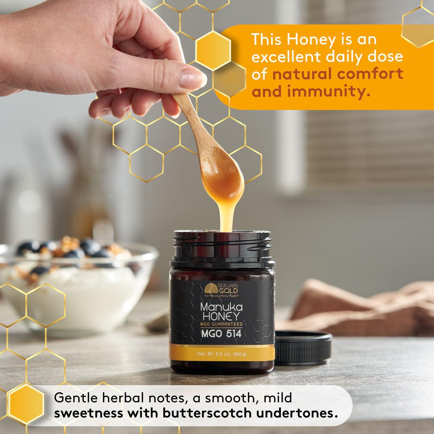 Miel Cruda de Manuka Nature's Gold MGO 514+ 249g Pura Australiana