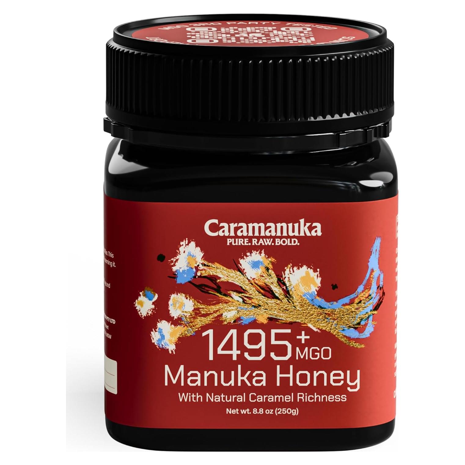Miel de Manuka Caramanuka MGO 1495+ 248g Cruda y Pura
