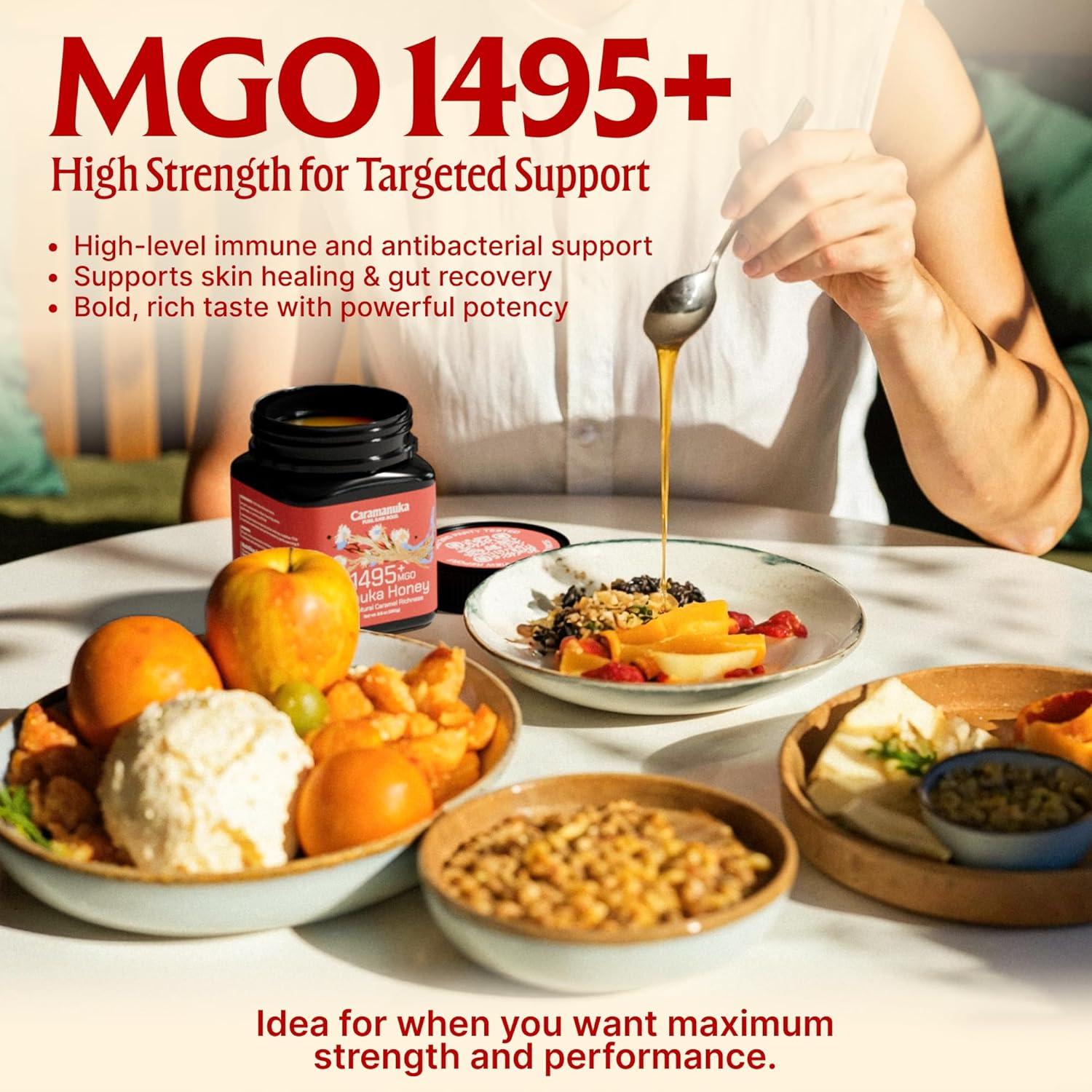 Miel de Manuka Caramanuka MGO 1495+ 248g Cruda y Pura