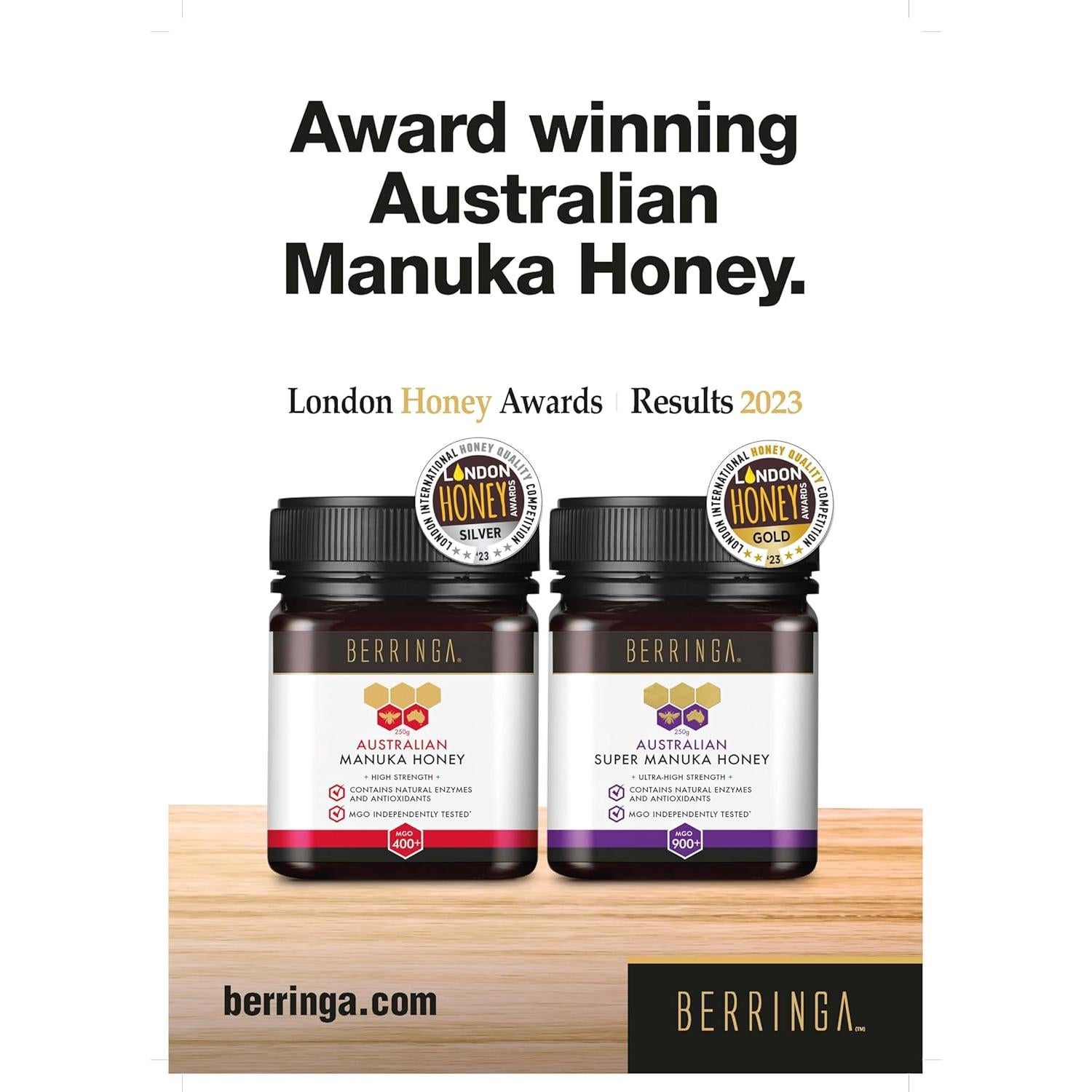 Miel de Manuka Berringa 250g MGO 120+ Cruda y Sin Filtrar