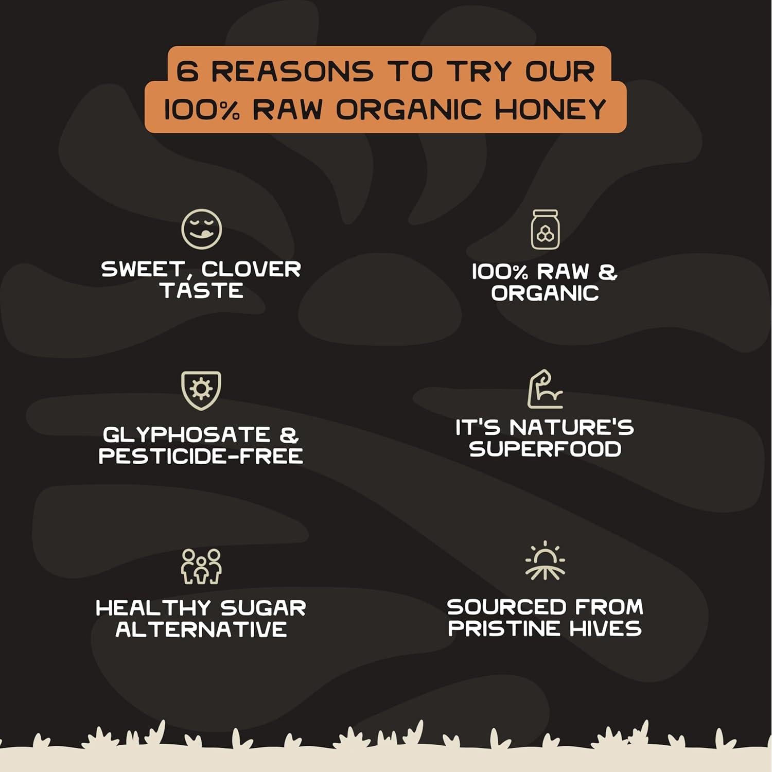 Miel Cruda Orgánica Lineage Provisions 3 Tarros 510g Sin Filtrar