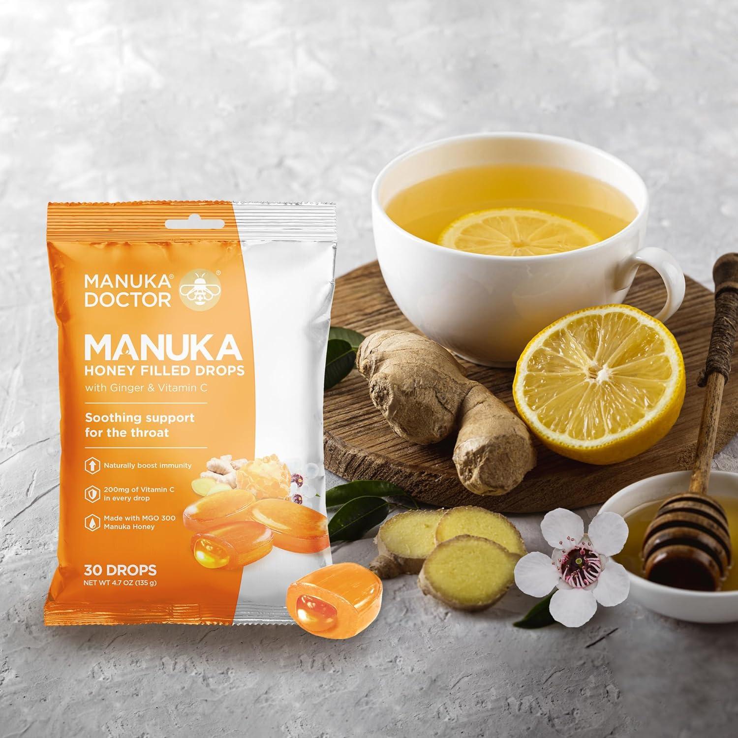 Pastillas para la Tos Manuka Doctor con Jengibre y Vitamina C - 30 Unidades