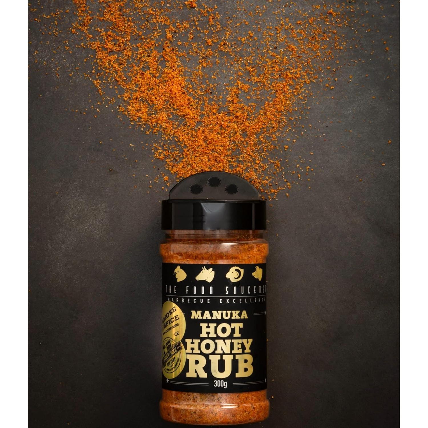 Frotar de Miel Picante Manuka 300g Los Cuatro Saucemen