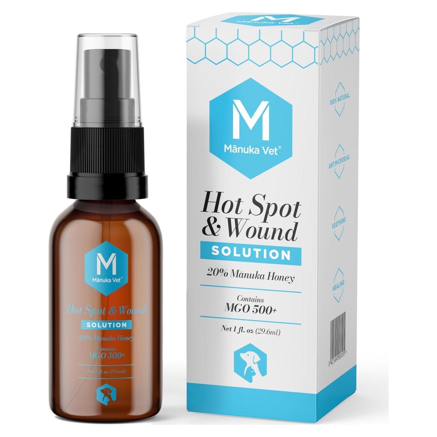 Spray Curativo Manuka Vet 29.57 ml para Perros y Caballos