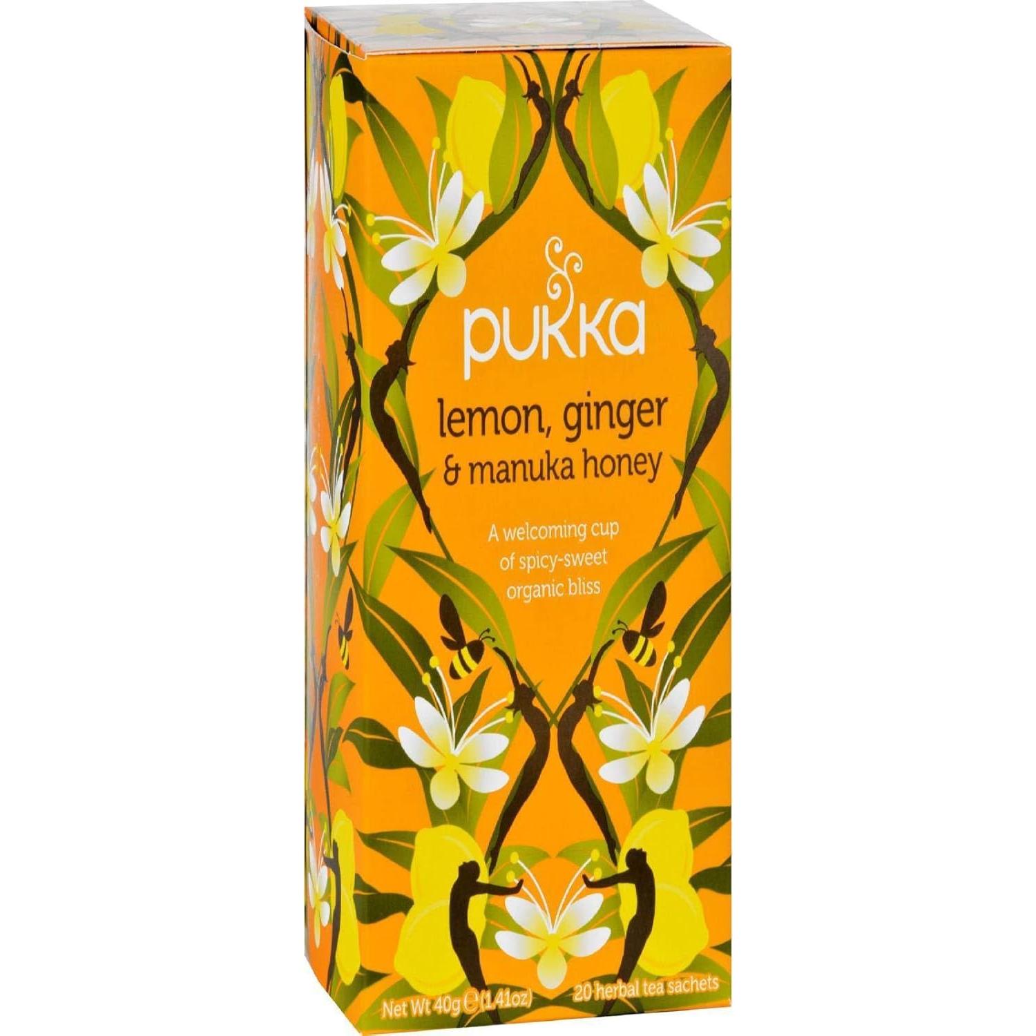 Té de Hierbas Pukka Orgánico Limón Jengibre Miel 20 Bolsitas