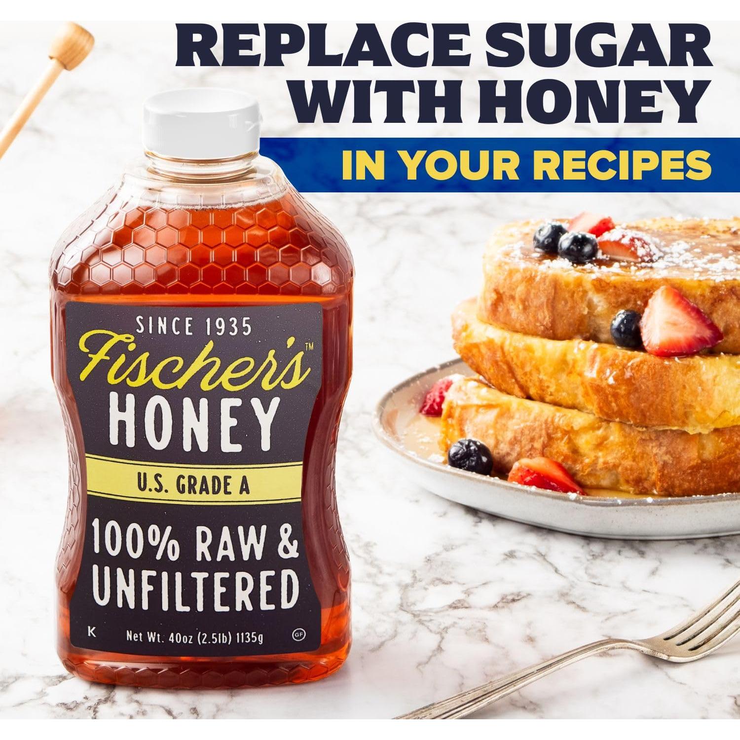 Miel Cruda 100% Pura Fischer 1134 g - Endulzante Natural