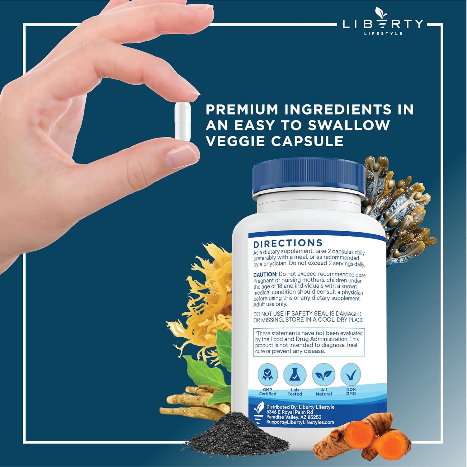 Suplemento de Musgo Marino y Semilla Negra Liberty - 2 Cápsulas