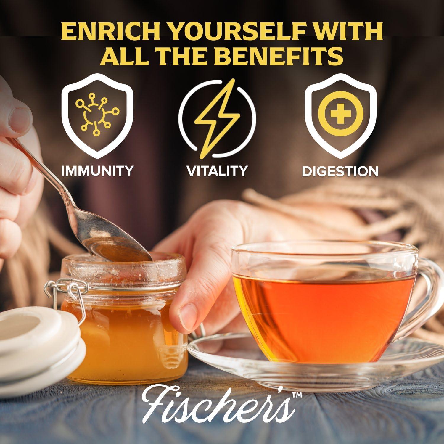 Miel Orgánica Cruda Fischer 680g - Sin Filtrar y Pura