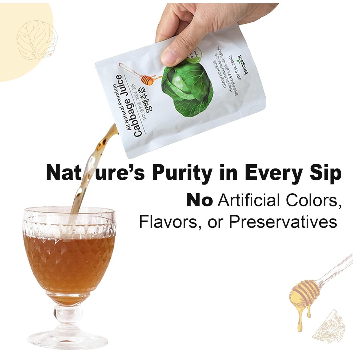 Jugo de Repollo Verde TerraPick con Miel de Manuka - 90 ml x 30 bolsas