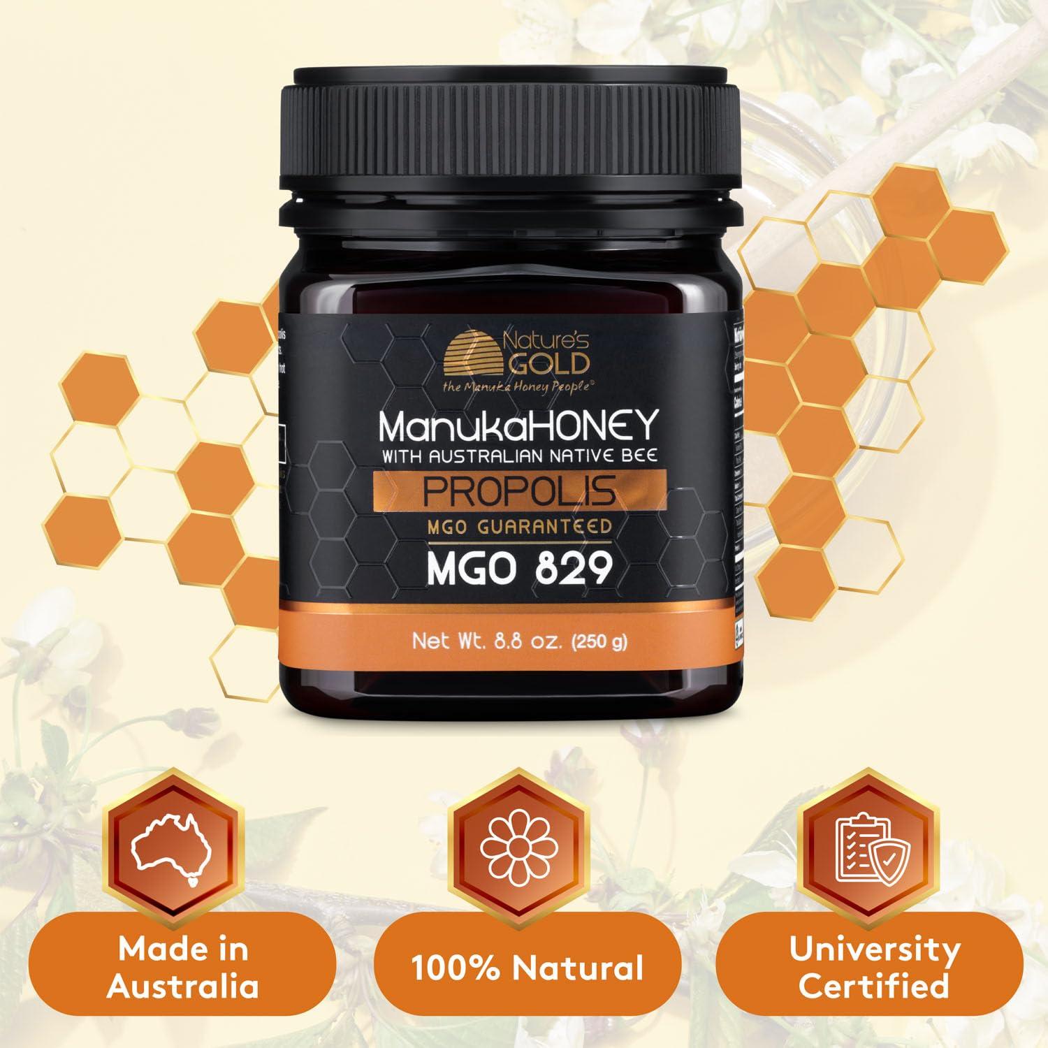 Miel Cruda Manuka Nature's Gold MGO 829+ con Propolis 250g