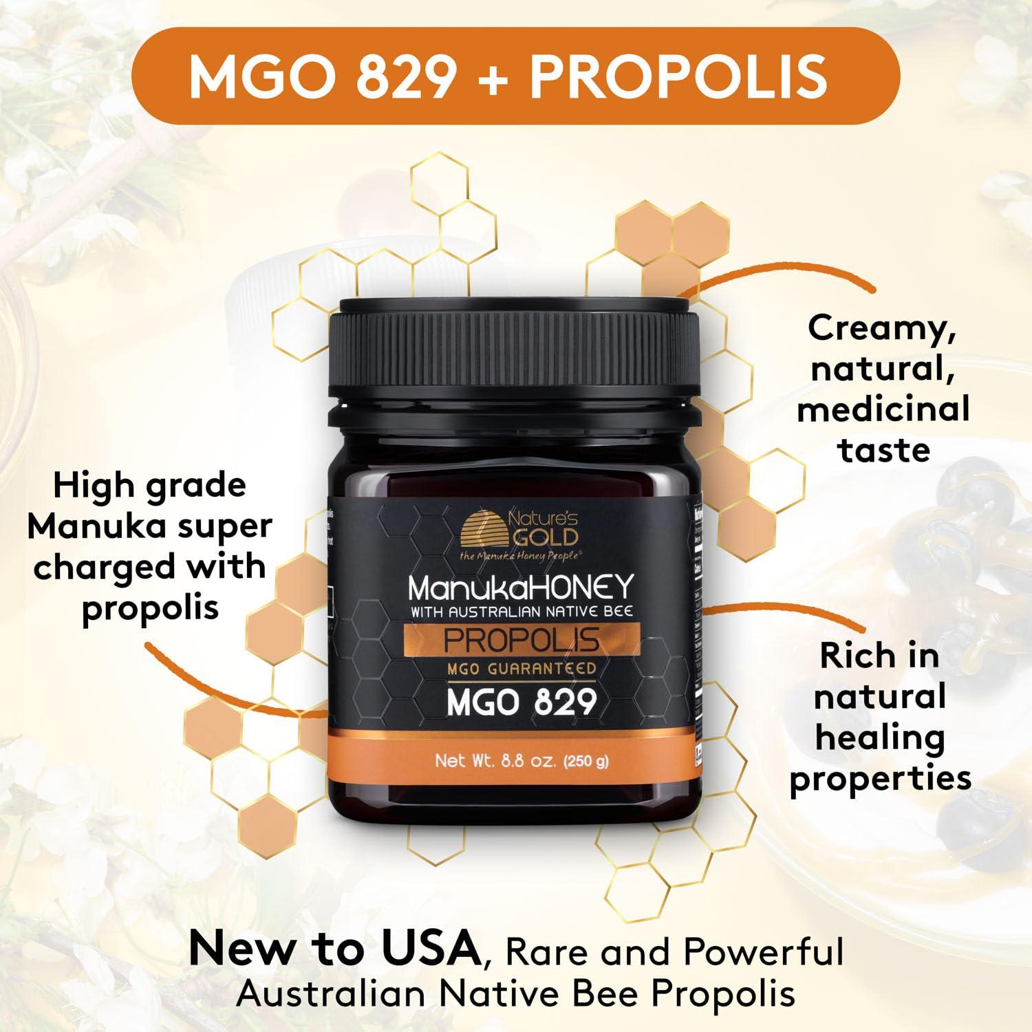 Miel Cruda Manuka Nature's Gold MGO 829+ con Propolis 250g