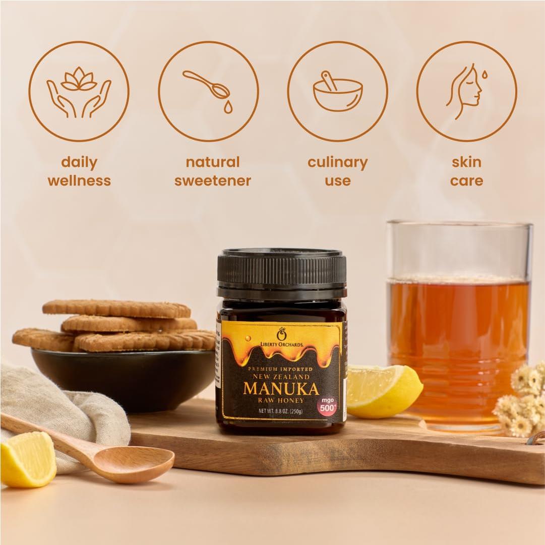 Miel Manuka Cruda Orgánica Liberty Orchards 250g MGO 500+