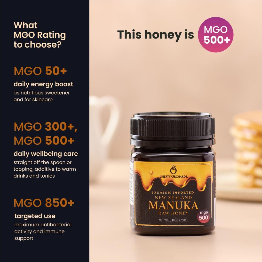 Miel Manuka Cruda Orgánica Liberty Orchards 250g MGO 500+