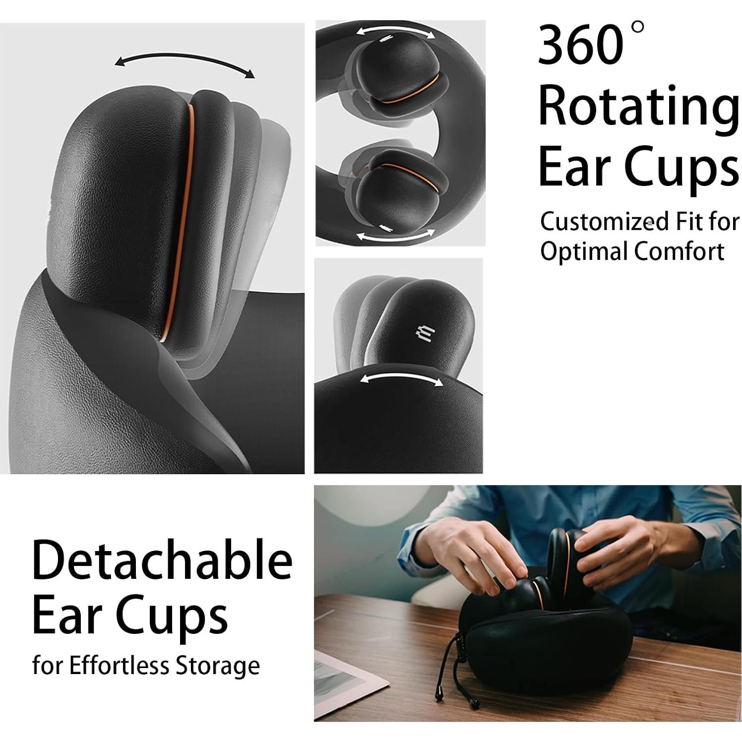 Almohada de Cuello EVERY THINK E3 - Viscoelástica, Lavable, Negro