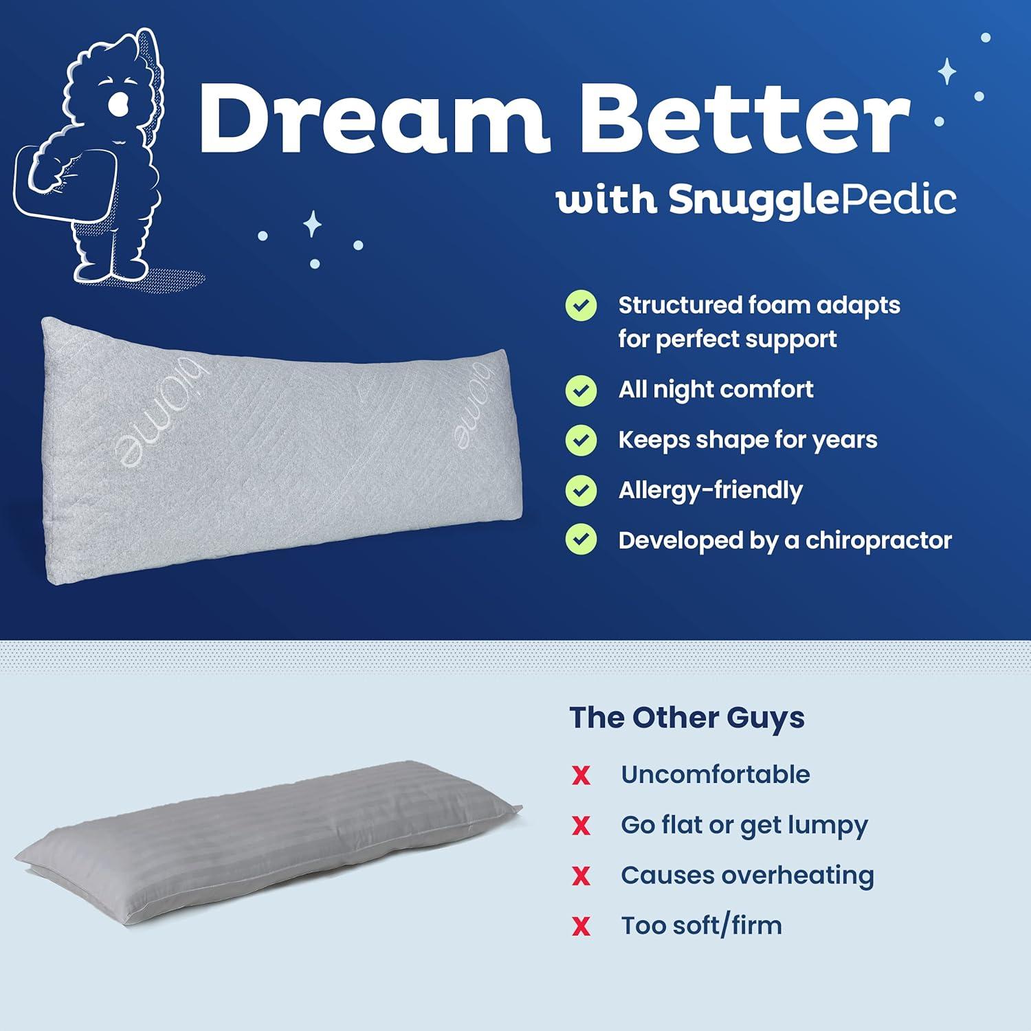 Almohada Corporal Snuggle-Pedic 20x137 cm Soporte Completo Gris