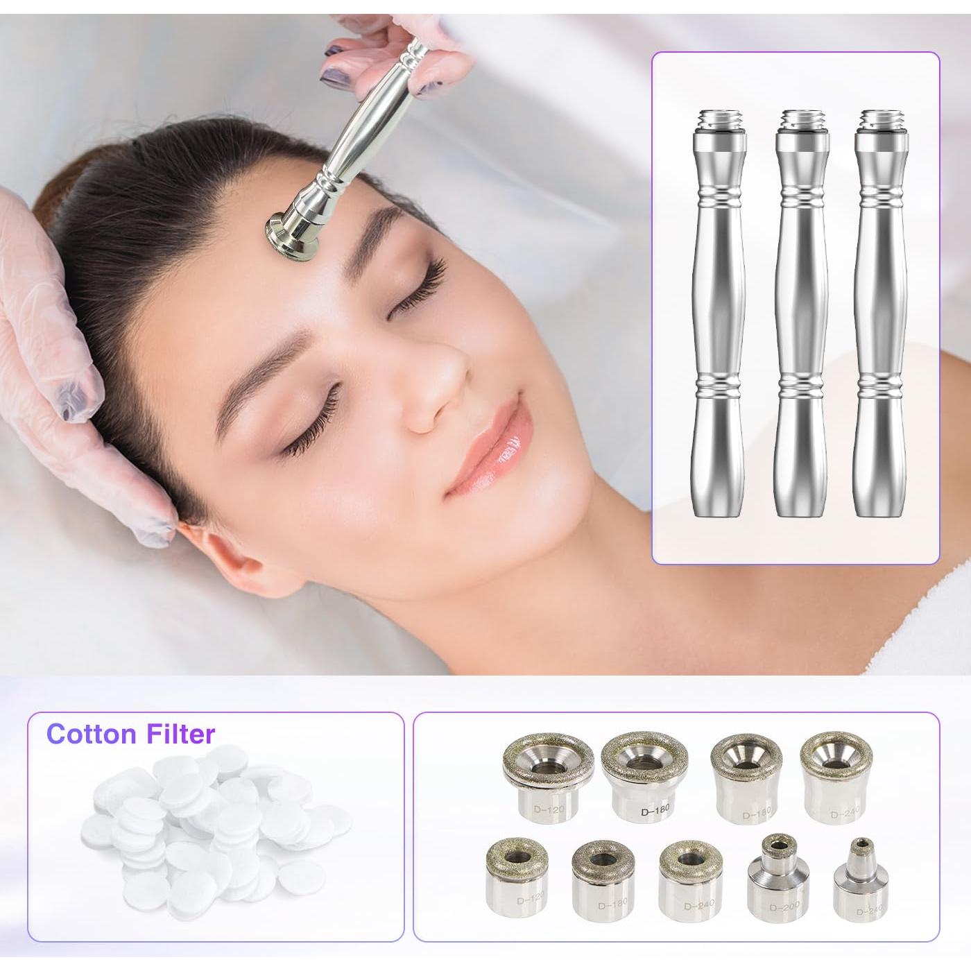 Máquina de Microdermoabrasión UNOISETION con Puntas de Diamante y 50 Filtros