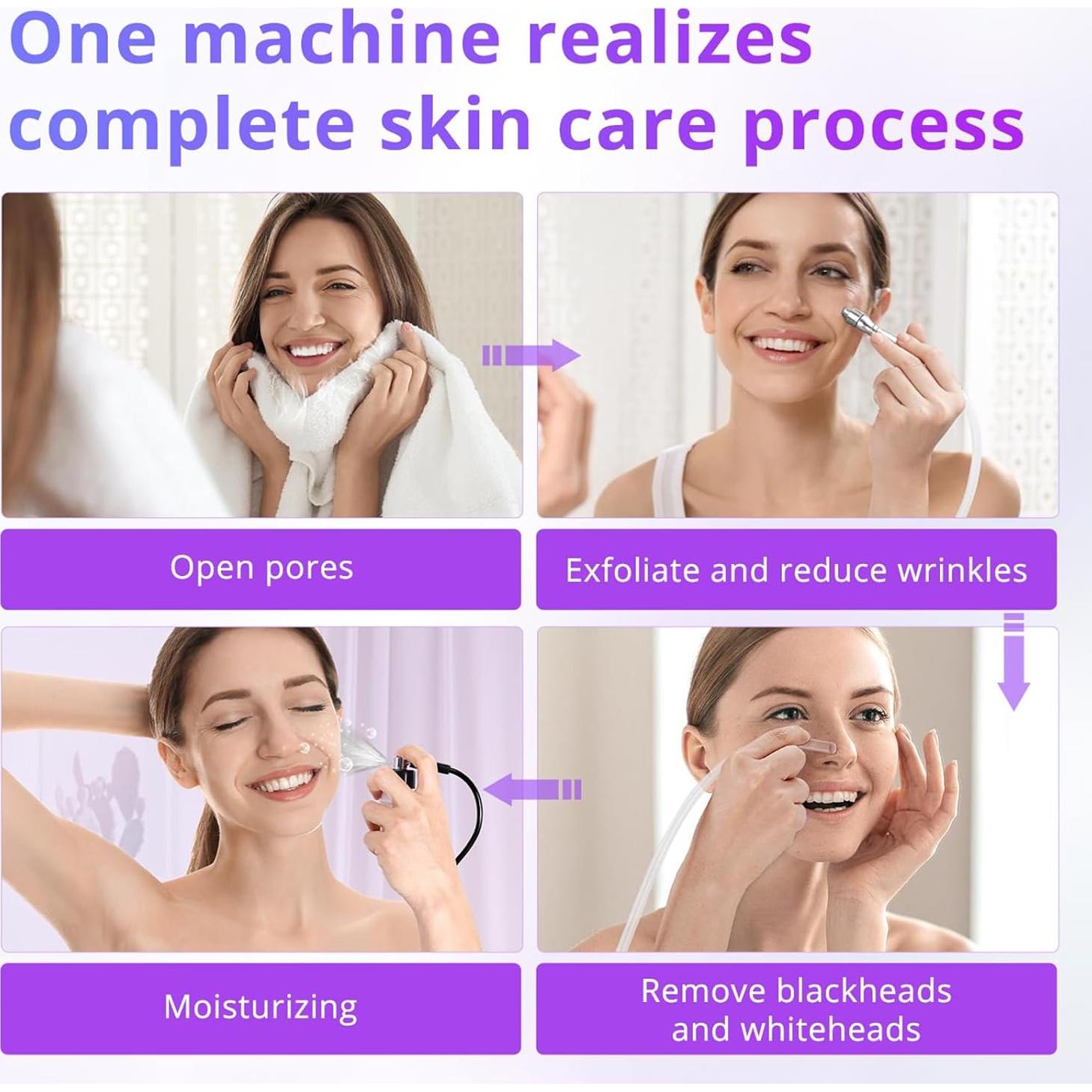 Máquina de Microdermoabrasión UNOISETION con Puntas de Diamante y 50 Filtros