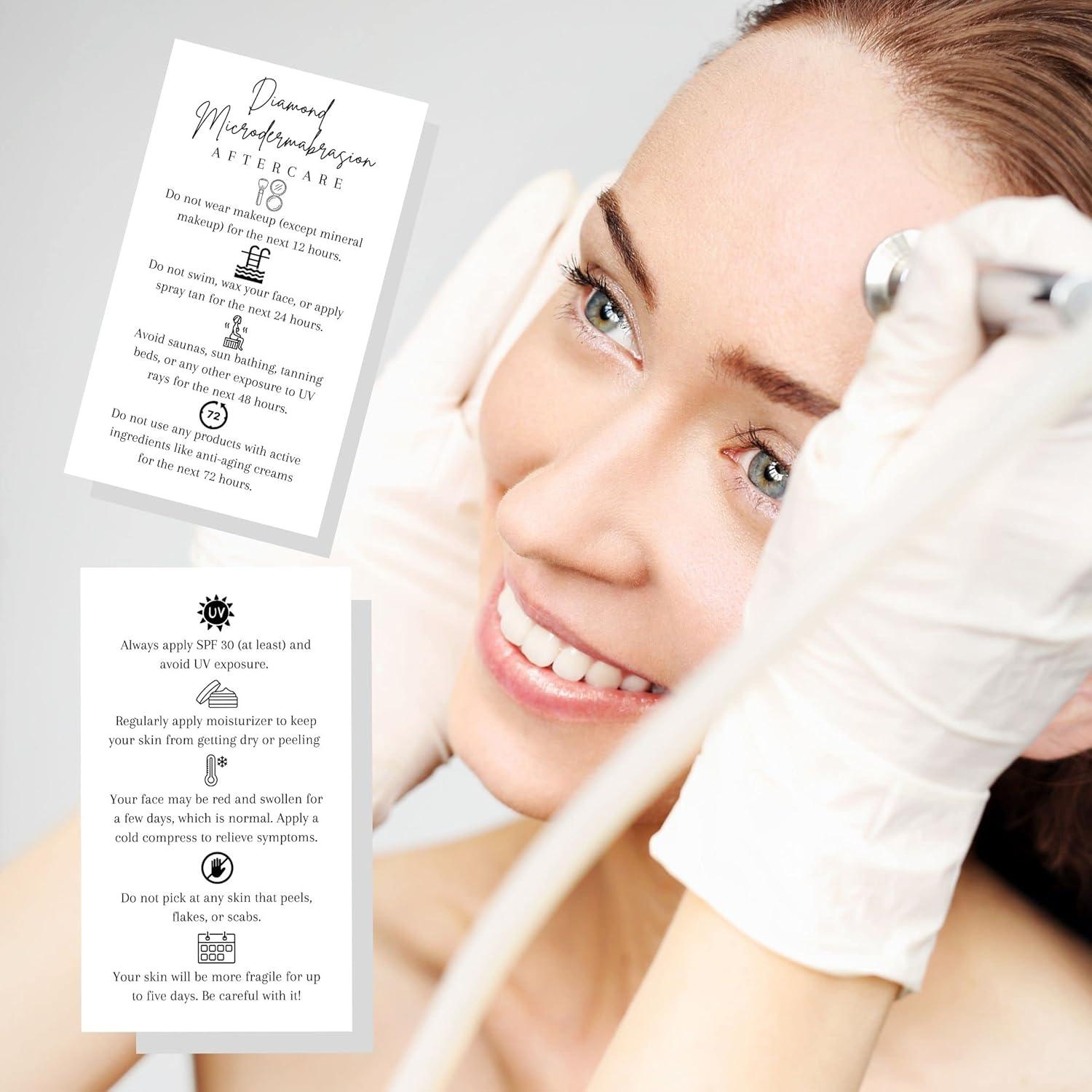 Tarjetas de Cuidado Posterior Microdermoabrasión Lashicorn 50 Unidades