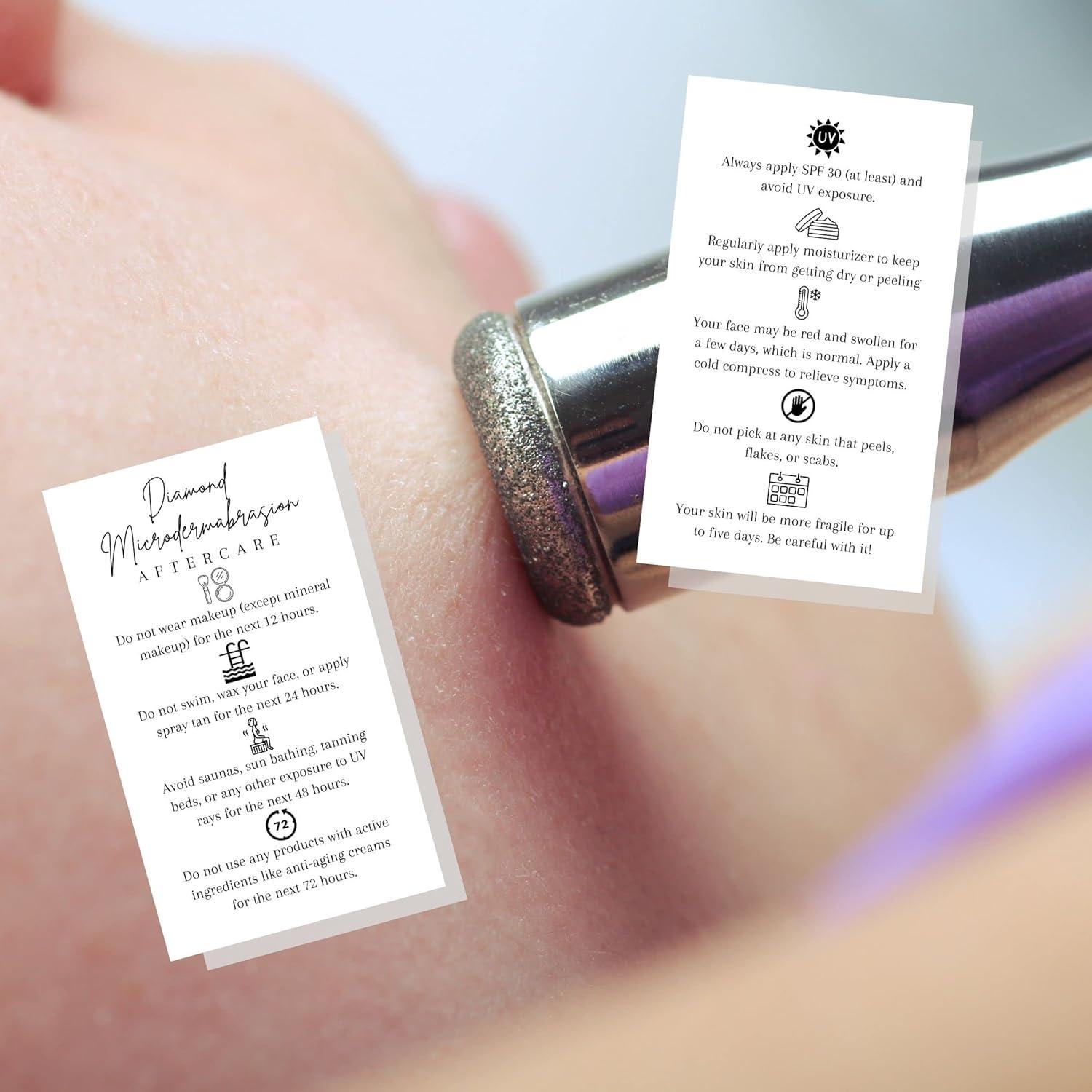 Tarjetas de Cuidado Posterior Microdermoabrasión Lashicorn 50 Unidades