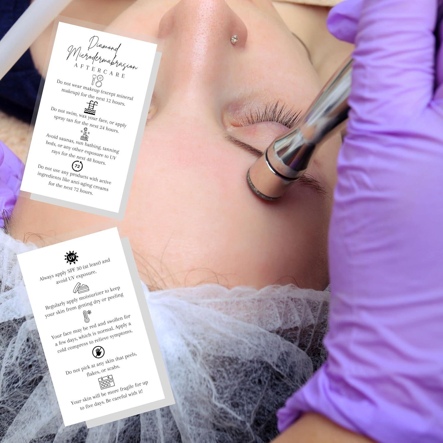 Tarjetas de Cuidado Posterior Microdermoabrasión Lashicorn 50 Unidades