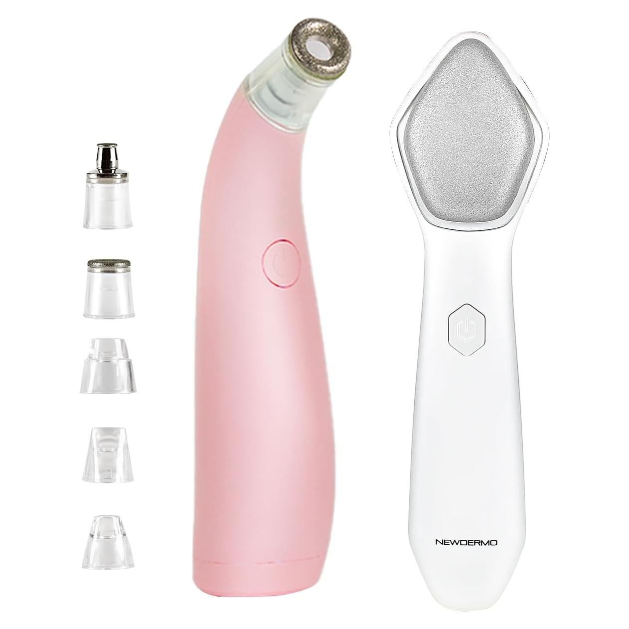 Máquina de Microdermoabrasión 2-en-1 NEWDERMO Rosa y Blanca