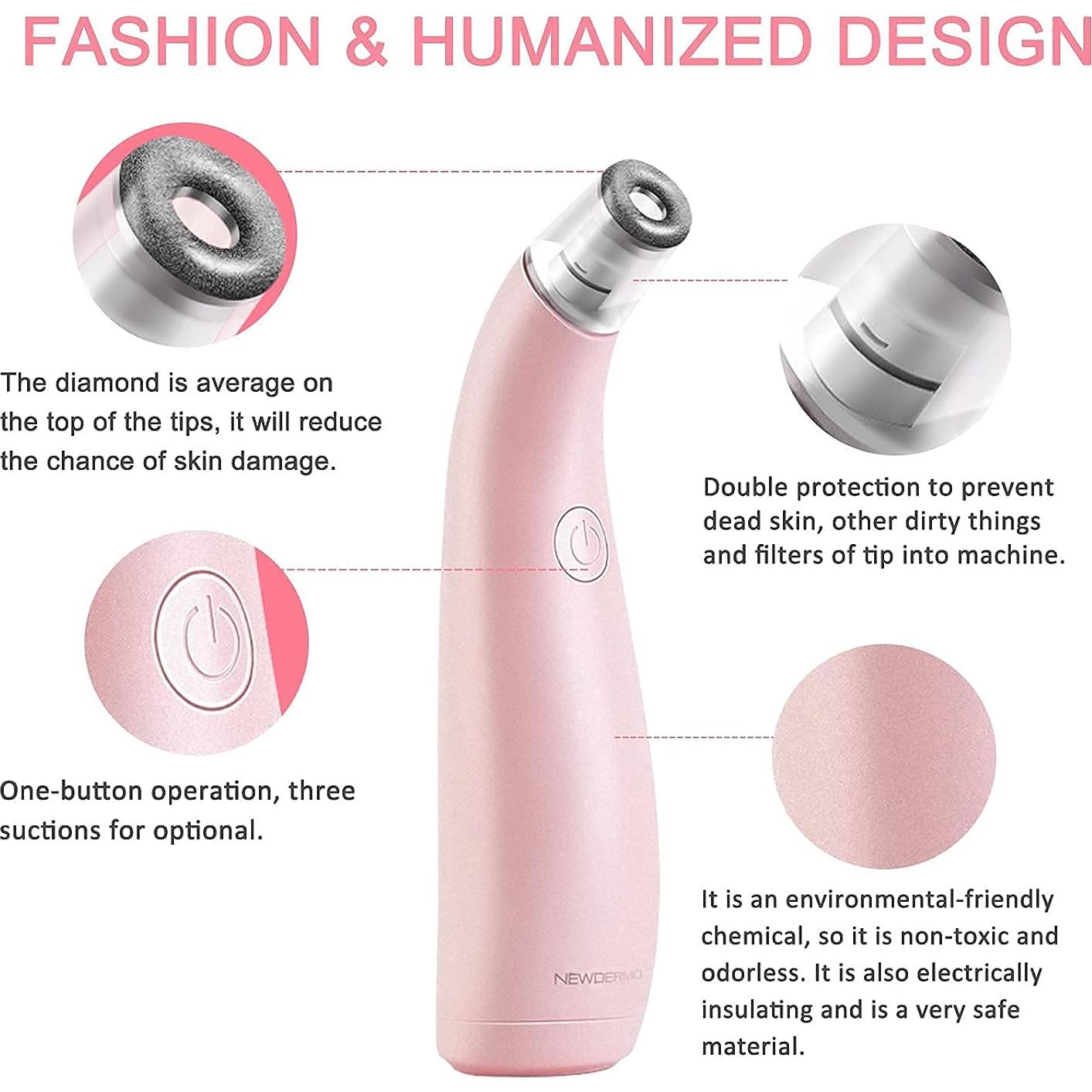 Máquina de Microdermoabrasión NUEVADERMO 2-en-1 Rosa con 120 Filtros