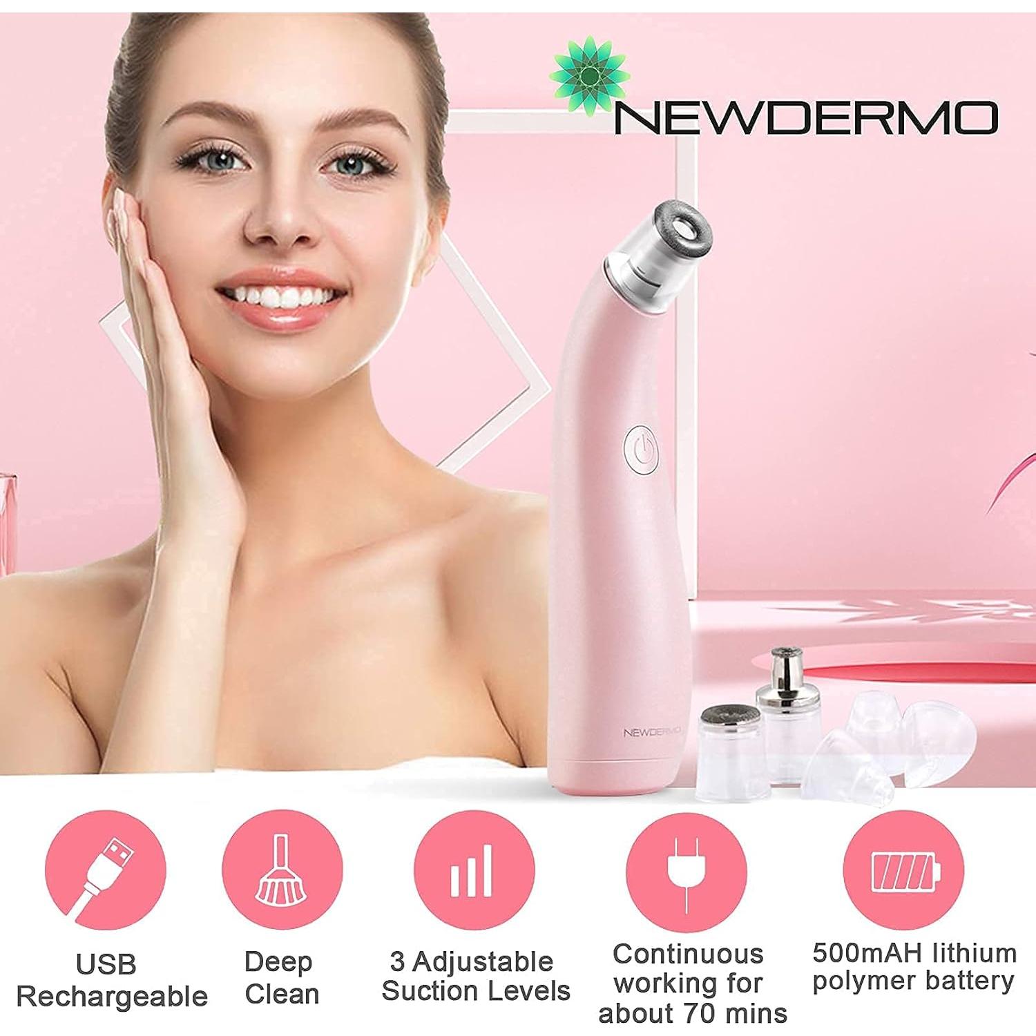 Máquina de Microdermoabrasión NUEVADERMO 2-en-1 Rosa con 120 Filtros