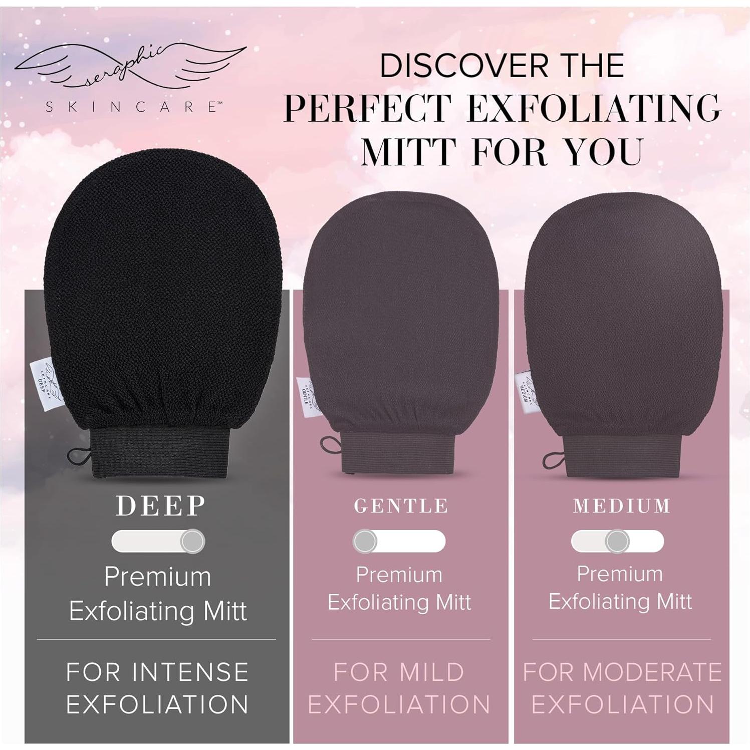 Guante Exfoliante Profundo Seraphic Skincare - Mitón de Fibra Viscosa para Piel Sensible