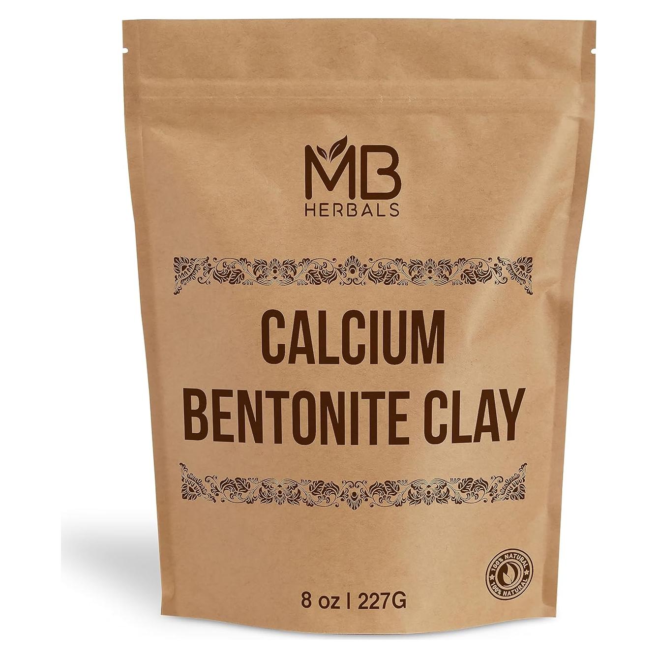 Polvo de Arcilla Bentonita de Calcio MB Herbals 227g Sin Fragancia