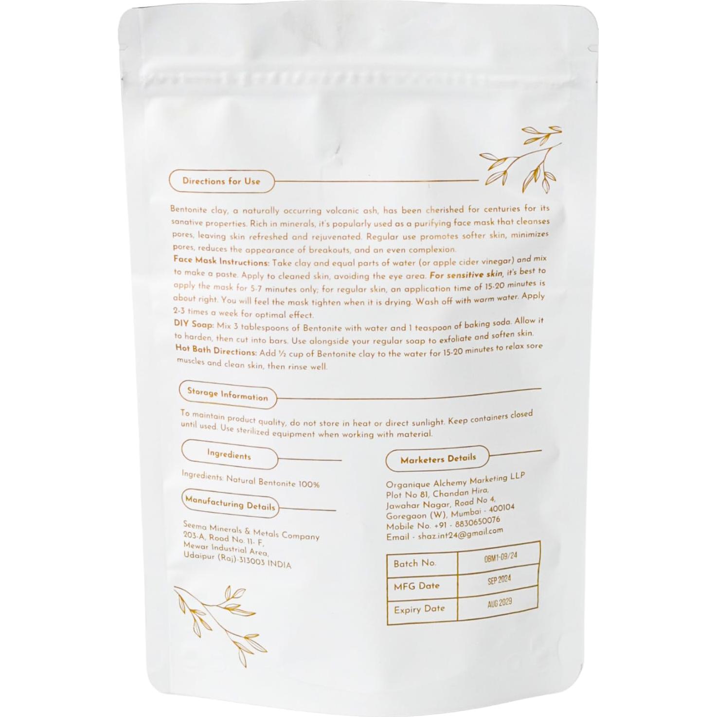 Polvo de Arcilla Bentonita Premium Seema 454g para Mascarilla Facial