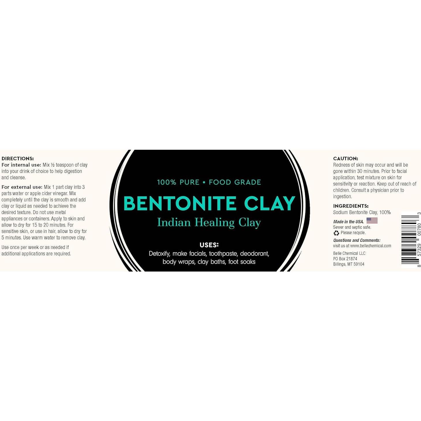 Arcilla Bentonita Alimenticia Belle Chemical 0.45 kg Pura