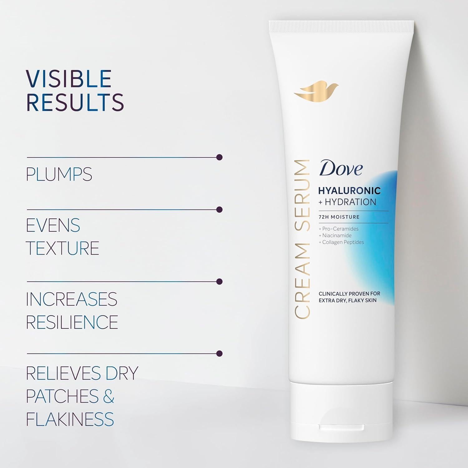 Sérum Crema Dove Ácido Hialurónico 299 g - Hidratación Piel Seca