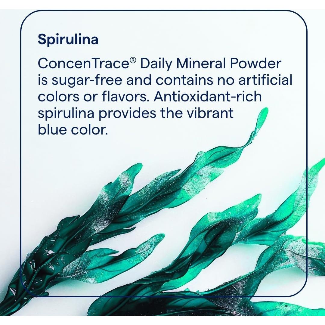 Trace Minerals ConcenTrace Polvo Mineral Diario 60 Porciones 700mg Acai Azul