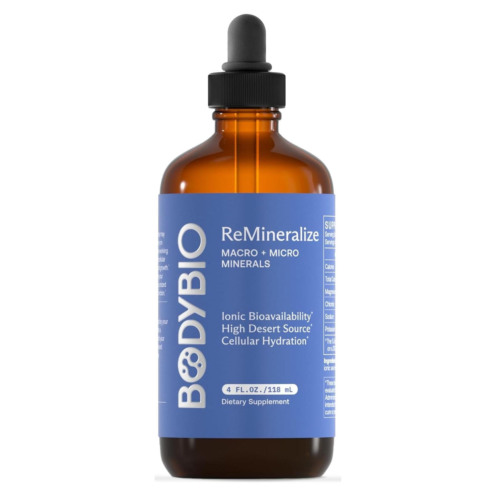 BodyBio ReMineralize - Suplemento de Minerales Iónicos 118 ml
