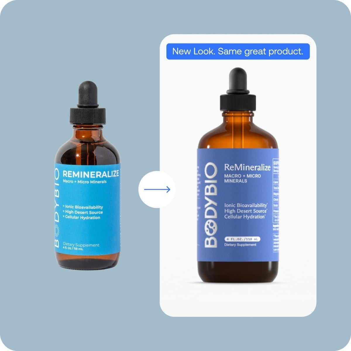 BodyBio ReMineralize - Suplemento de Minerales Iónicos 118 ml