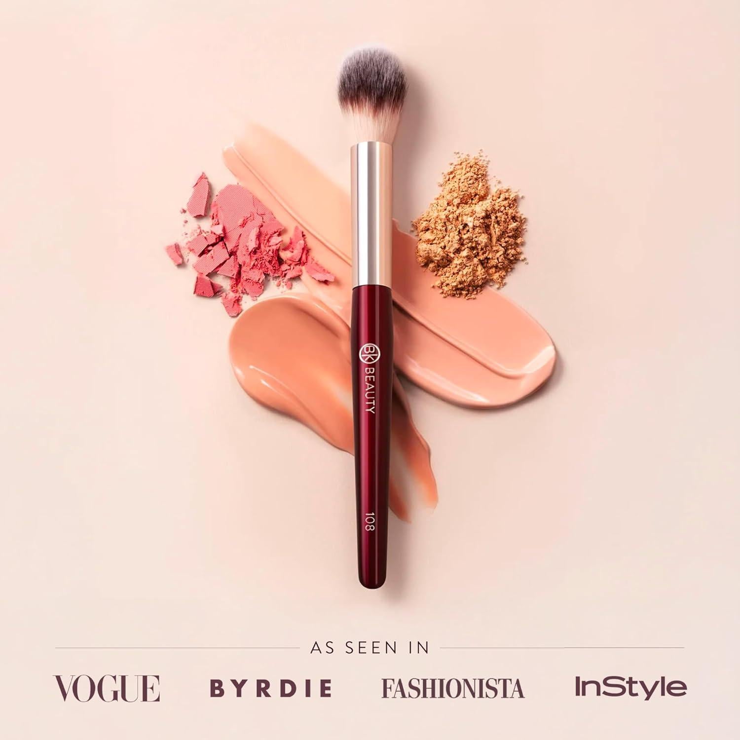 Brocha de Maquillaje en Polvo Precisa BK Beauty 108 - Acabado Sin Pliegues