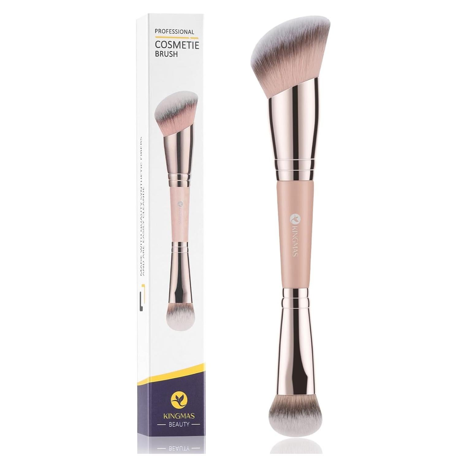 Brocha de Maquillaje KINGMAS Doble Cara Angulada Rosa