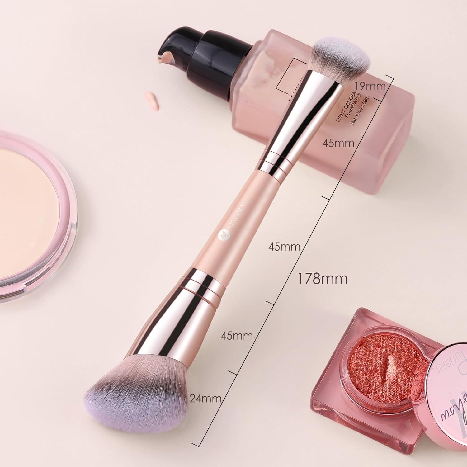 Brocha de Maquillaje KINGMAS Doble Cara Angulada Rosa