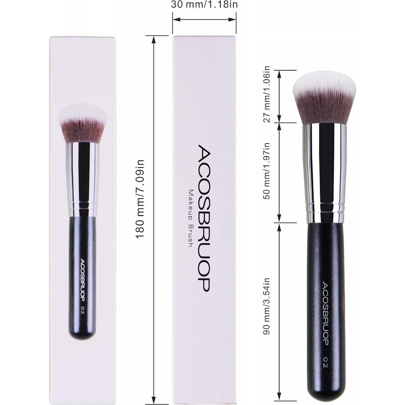 Brocha Kabuki Profesional ACOSBRUOP - Base Redonda Suave 17cm