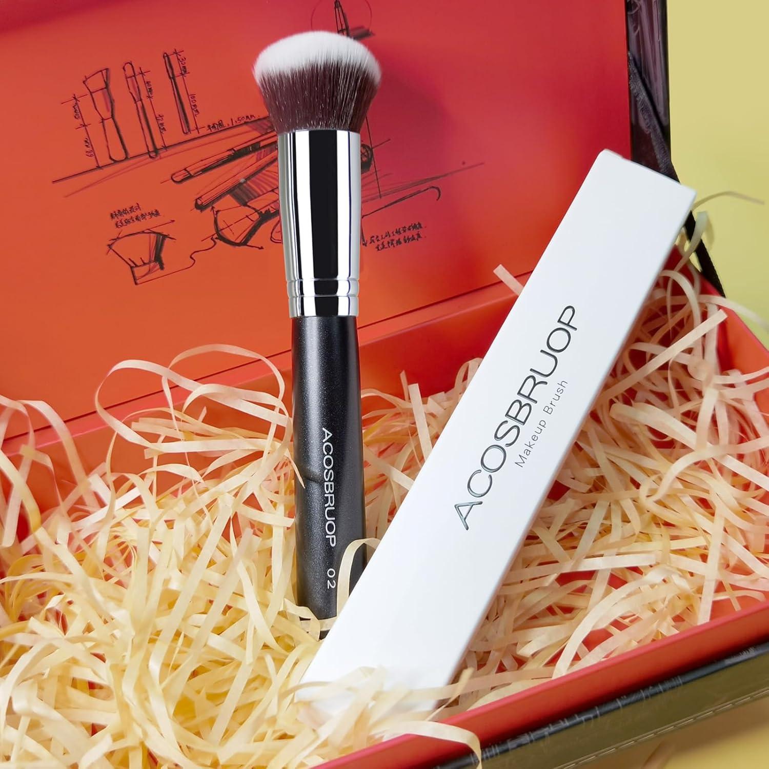 Brocha Kabuki Profesional ACOSBRUOP - Base Redonda Suave 17cm