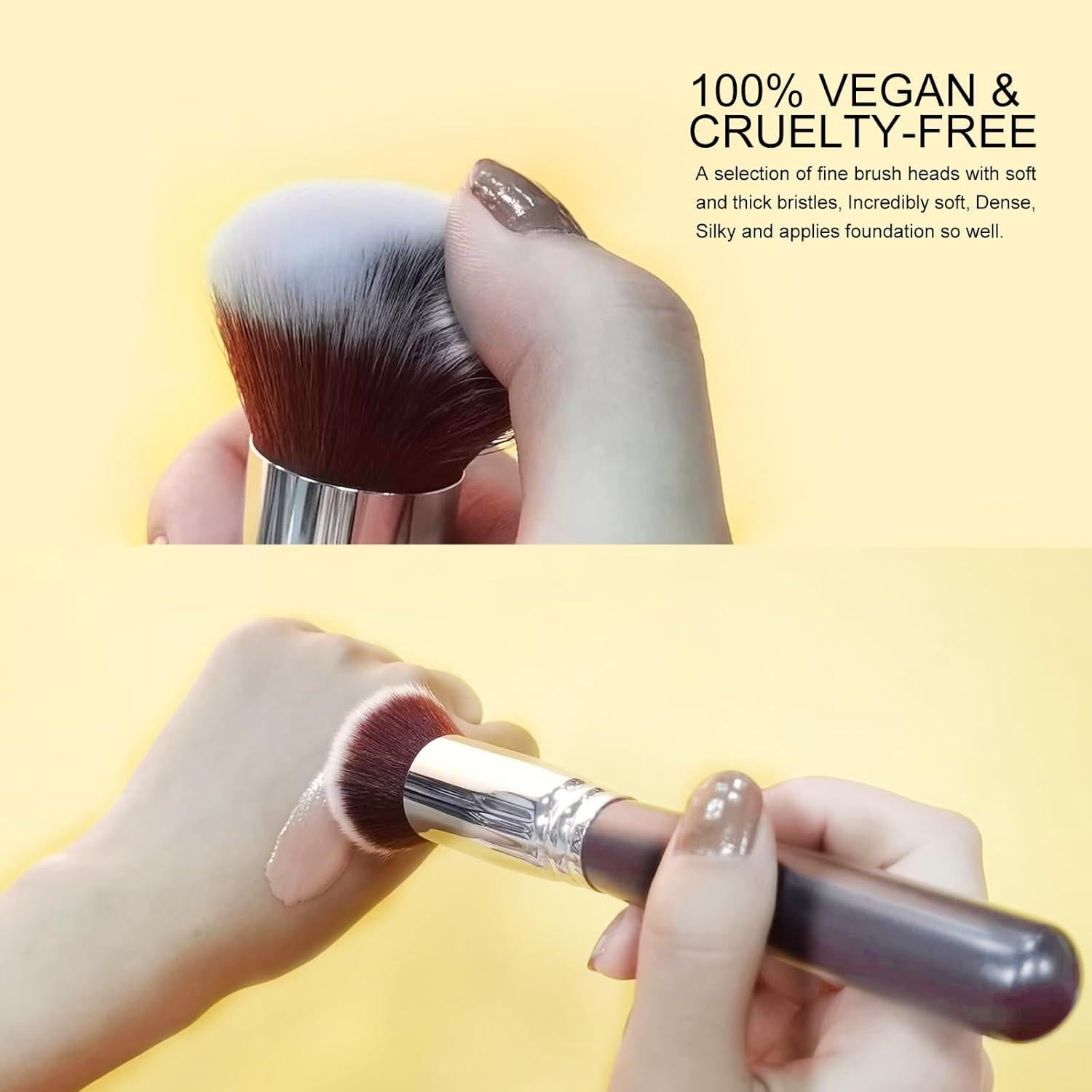 Brocha Kabuki Profesional ACOSBRUOP - Base Redonda Suave 17cm