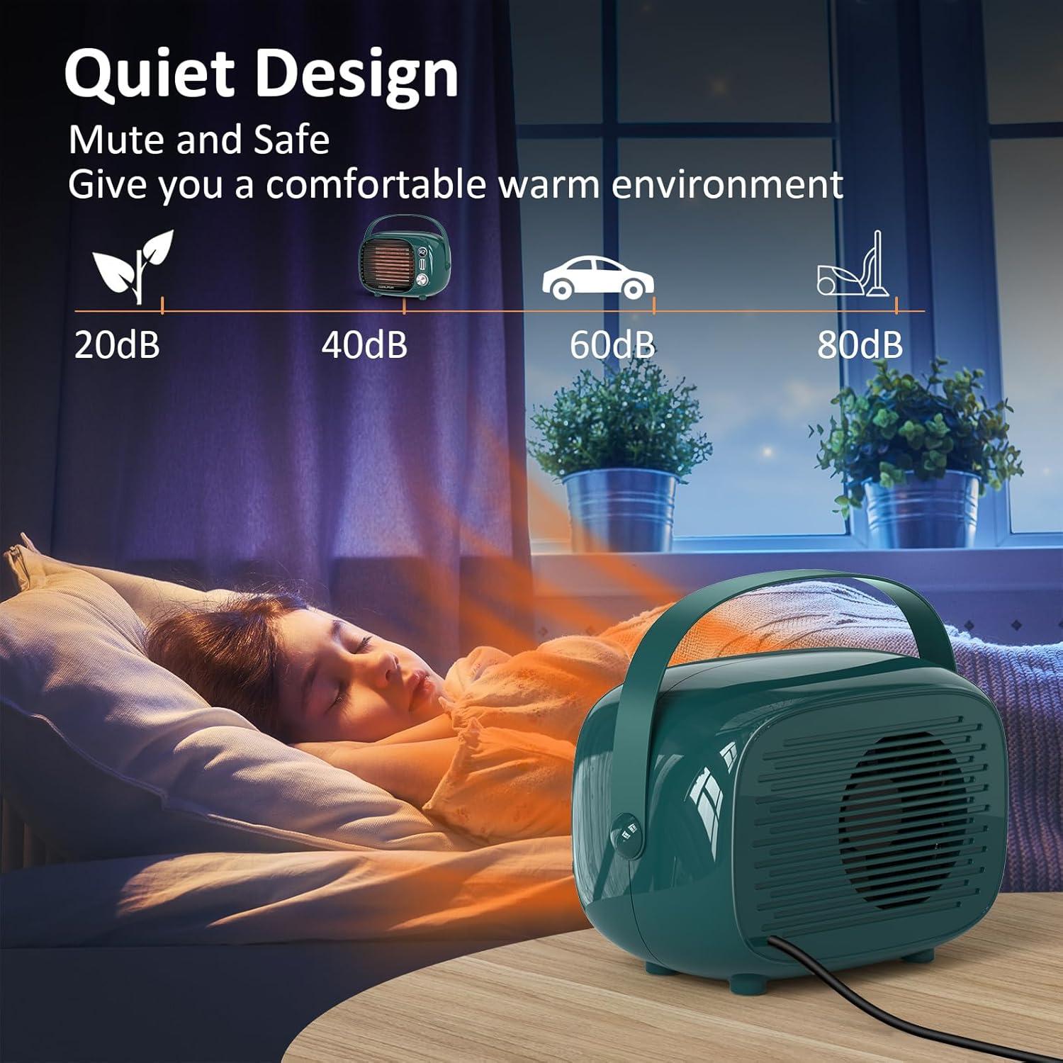 Calentador de Espacio Coolfor 800W Cerámico Ajustable Verde