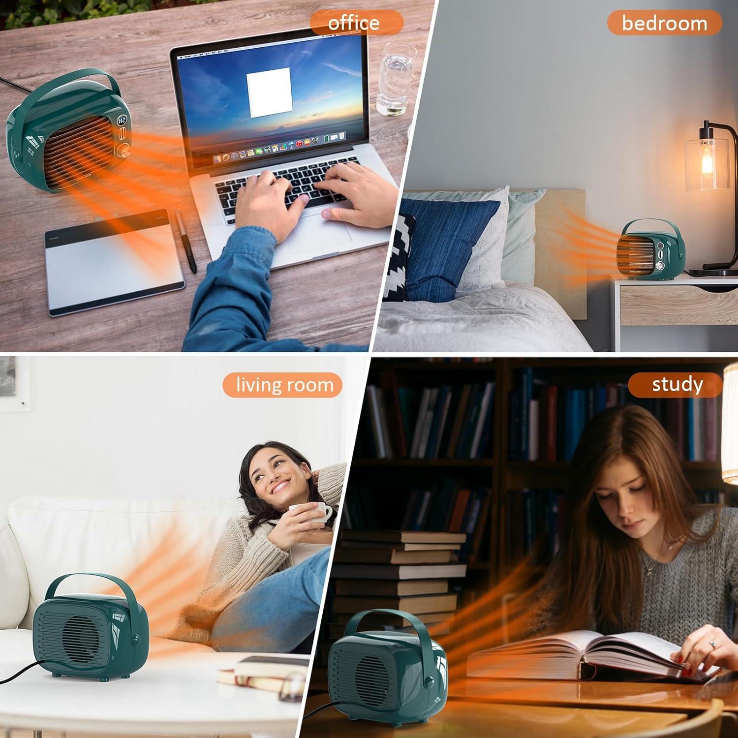 Calentador de Espacio Coolfor 800W Cerámico Ajustable Verde