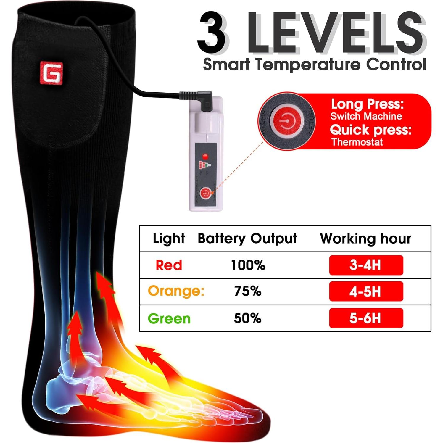 Calcetines Térmicos Recargables Autocastle AC-2023 Unisex